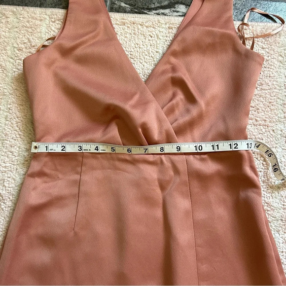 NWT BHLDN Piper V Neck Satin Gown Maxi Side Slit Sedona Size 4 - Picture 10 of 14